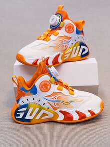 1 Pair Kids' Breathable Mesh Sneakers, Spring New Casual Lightweight Soft Bottom Basketball Shoes For Boys - Black - View 7