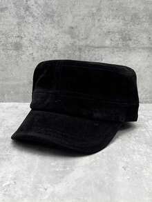 Solid Color Polyester Autumn/Winter New Vintage Flat Top Suede Equestrian Cap, Versatile Painter Beret Hat, Flattering - Multicolor - View 14