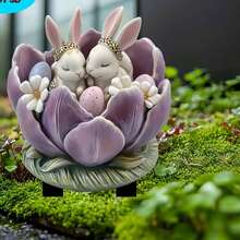 Happy Easter 2D Acrylic Garden ,Cute Bunny & Egg Yard Sign,Weatherproof Outdoor Spring Decoration,Religious Holiday Lawn Ornament,Christian Easter Garden Decor - A - View 4