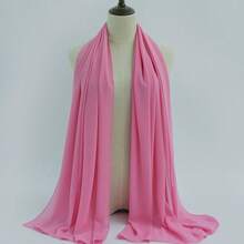 1pc Dopamine Color Pearl Chiffon Bubble Scarf Women's Headscarf  Women's Scarf Gift Daily Dressing Gift For Her - 41 - 查看 5