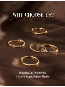 Milacolato 14K Gold Plated Stackable Rings For Women Non Tarnish Thin Dainty Ring Set Minimalist Stacking Thumb Rings Statement Pinky Engagement Ring Promise Wedding Bands For Women Size 5-10 - Nhiều màu - Xem 2