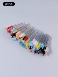 200/100 Pcs Eyelash Brushes False Eye Lashes Extension Tools Eyebrow Brush Mascara Wands Applicator Spoolers Lashes Cosmetic Tool - Multicolor - View 10