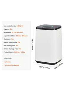 Towel Warmer 20L Towel Warmer Bucket With 24h Delay Timer 204060 Min Auto Shut Off Child Lock LED Screen & U-Shaped Light Large Towel Warmer For Bathroom Spa Bathrobe Blanket & Pajama - White - View 7