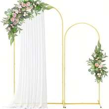 TAIMASI 1/3pcs Metal Arch Frame Backdrop Stands, Party Arch Kit Suitable For Wedding/Birthday Party/Baby Shower/Graduation Ceremony Decoration - 金色 - 查看 15