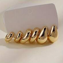 3对时尚简约CCB水滴耳环套装，适合日常佩戴或节日场合 - 彩色 - 查看 8