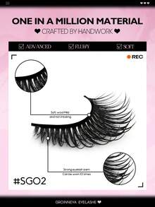 GROINNEYA 新款 6 对卡通假睫毛，打造湿润妆效，漫画风格，动漫风格，自然妆感，交叉纤长款，柔软仿貂毛，时尚浓密，条状假睫毛，适合节日、庆典、派对等场合，可重复使用，延长睫毛。 - 漫畫款濕睫毛 - 查看 4