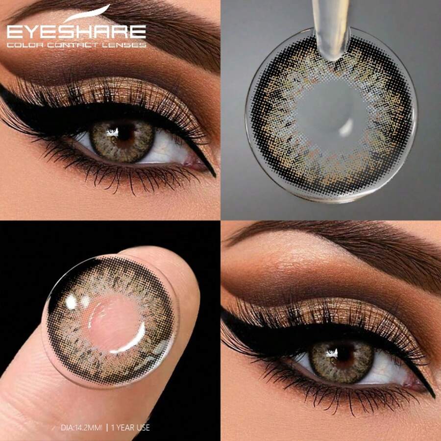 EYESHARE 1 Paio di Lenti a Contatto Colorate Monouso Annuali di Grande Diametro Grigie per Ingrandire Naturalmente gli Occhi, Adatte per Appuntamenti o Uso Quotidiano, Lenti Blu
