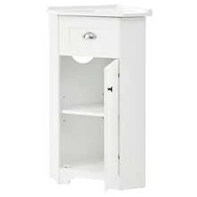 Space-Saving Bathroom Furniture, Freestanding Model With Single Basin, Waterproof MDF Structure, Ceramic Basin, Metal Handle, Melamine Non-Lacquered Surface, Bathroom Storage Unit, White. - White - View 8