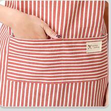 90*65*1厘米亚麻烹饪围裙，带大口袋，厨房烹饪围裙 - 多色 - 查看 4