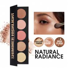 LANGMANNI 5 Colors Highlighter Powder Palette Facial Bronzers Illuminator Palette Highlighter Long Lasting - 5 màu - Xem 4