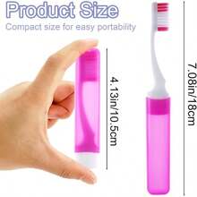 5pcs Foldable Toothbrushes With Toothbrush Case, Portable Travel Toothbrush Set, Suitable For Outdoor Travel, Camping, Holiday Gifts - Multicolor - View 3