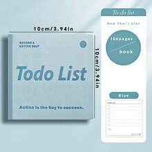 100 Pages Per Book - Perfect New Year Planner, "Pocket-Sized Productivity Pal: Happily Manage Your To-Do List" - Purple, Brown And Blue PU Leather Cover, Compact & Elegant Planner Notebook For Writing Diary Notes - Square - View 5