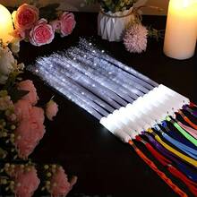 12支装光纤荧光棒，白色，持久发光，婚礼魔杖，LED闪光棒，3种照明模式，适用于婚礼新娘、派对、生日、返校、荧光夜活动等场合。 - 白色光纖 - 查看 5