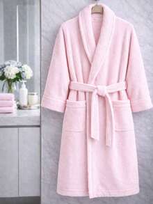 Bộ áo choàng tắm cao cấp – 2 món – Kích cỡ S/M/L/XL/XXL – 70% cotton 30% polyester – Sản xuất tại Thổ Nhĩ Kỳ - Hồng - Xem 1