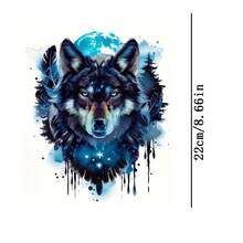1pc/2pcs/3pcs Wolf Heat Transfer Patches, Iron-On And Washable, Applicable To T-Shirts, Jeans, Sweaters, Handbags, Pillows, Cushions. Queen - L - View 1