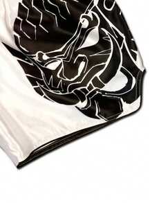 Men's Loose Fit Printed Boxing Shorts, Outdoor Running Sports Shorts, Summer Fashion - White - View 6