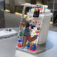Suitable For / Redmi Phone Cases Graffiti Painting Phone Cases  14 M4PRO M13T M11Lite/ Redmi Note9/ Note10 Note11 Note12Pro Note13 Note13Pro 11T Note8/ Redmi 10A/ A3 Redmi K60  Redmi Series Phone Cases Cartoon Transparent Cases New Phone Protective Cases - Clear - View 3