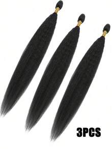 3束Yaki直发接发，自然黑色耐热接发 - 黑色 - 查看 12