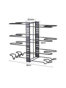 1 pieza Rejilla ajustable para tapa de olla de hierro, organizador de almacenamiento de cocina multifuncional negro, soporte para tapa de olla, estante para ollas y sartenes, estante para fregadero, estante para utensilios de cocina de 5/8 niveles, montaje DIY para cocina, fregadero, gabinete, encimera - Blanco - Ver 12