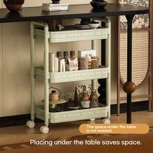 多功能家居收纳推车，适用于客厅和浴室，可移动式置物架，带锁定脚轮，适合卧室、厨房角落、手工区和沙龙等场所，是存放书籍、零食、化妆品、毛巾、洗漱用品、配件和办公用品的理想之选，有效利用空间，减少杂乱，移动轻松便捷，经久耐用的现代设计，外观优雅。 - 高貴黃 - 查看 7