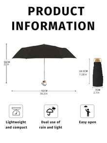 1pc Mini Portable Umbrella, UV Protection, Foldable With Storage Case, Suitable For School, Office, Home, Travel, Back To School,Cute Stuff,Mother's Day Gift,Bedroom Decor,Garden,Kitchen Decor,Summer,Beach,Travel Essentials,Room Decor,Squishy,Graduation - Multicolor - View 5