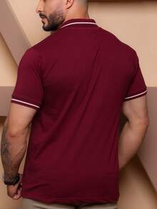 Set Of 3 High-Quality 100% Cotton Polo Shirts - Basic Men's T-Shirt - Regular Fit - Christmas, Halloween, Thanksgiving, Valentine's Day, Pride Month, Teacher's Day, Father's Day, Carnival, Spring Picnic, Mother's Day, Ramadan, New Year's Day, April Fool's Day, Independence Day, International Workers' Day, Eid Al-Adha, Nurses' Day, Spring Festival, St. Patrick's Day - Polo Shirt - 瑪薩拉鉛黑 - 查看 3