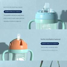 1个儿童水瓶，学生饮水杯，可爱吸管水瓶，刻度水瓶，幼儿园吸盘球水瓶，防呛吸管杯，300毫升容量 - 淺粉色 - 查看 7