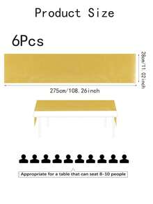 Bộ 6/12 khăn trải bàn bằng vải satin kích thước 28*275cm, chất liệu mềm mịn, thích hợp cho đám cưới, tiệc tùng, sinh nhật, lễ hội, lễ tốt nghiệp, tiệc cô dâu, kỷ niệm và các dịp khác. - Nhiều màu - Xem 15