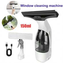 Royalswill Cordless Window Vacuum Cleaner, Window Cleaning Tools, Window Vacuum Cleaner, Rechargeable Window Cleaner - 28cm Squeegee Element And 150ml Water Tank, Cordless Window Cleaner With 200ml Spray Bottle - White - View 2
