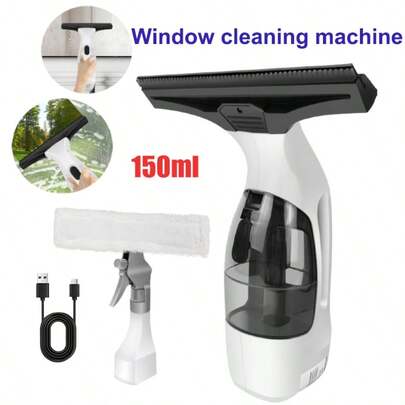 Royalswill Cordless Window Vacuum Cleaner, Window Cleaning Tools, Window Vacuum Cleaner, Rechargeable Window Cleaner - 28cm Squeegee Element And 150ml Water Tank, Cordless Window Cleaner With 200ml Spray Bottle