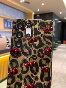 新款豹纹樱桃哑光质感手机壳，防摔防刮防指纹黑色TPU软壳，摄像头镜头保护，适用于三星、红米、OPPO、VIVO等手机。 - 彩色 - 查看 7