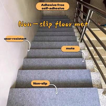 1pc Peel And Stick Self Adhesive Carpet Stair Treads,Non Slip Stair Carpet Treads For Wood Steps, Indoor Stair Mats Covers With Adhesive, Anti-Slip Stair Runner Rug For Fameily