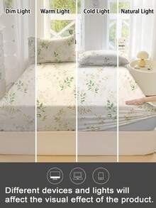 1件装心形蝴蝶结印花超柔软床笠 - 床垫保护套，可机洗，适合简约、梦幻、卡通等风格，提升卧室时尚氛围，多种尺寸（特大/大号/标准双人/单人）可选，适用于家庭、宿舍、公寓、酒店及礼品。 - 彩色 - 查看 9