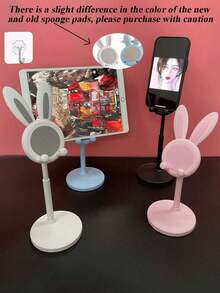 5/2/1pcs Cute Cartoon Rabbit Adjustable Foldable ABS Plastic White Flat Phone/Tablet Stand, Suitable For Wedding, Birthday, Home Decor, Room Decor, Office Decor, Back To School, Compatible With IPhone, Android Phones, Great Gift For Birthday, Family, Friends, Hands-Free Use At Home - Multicolor - View 12