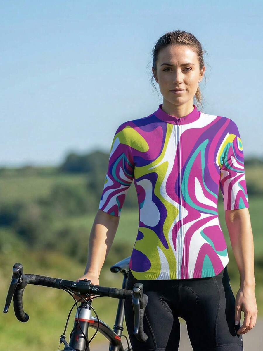 Cycling Jersey, Bicycle Clothing, Pocket Bike Pattern - Multicolor - View 1