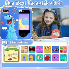 Children's Toy Mobile Phone, Birthday Gifts For Boys And Girls Aged 3-12, Children's Smart Phone, Detective Puzzle Learning Toy, With 2.8-Inch Touch Screen, Music And Video Games - 彩色 - 查看 8
