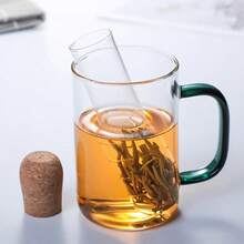 3 piezas Infusor de té de tubo de ensayo de vidrio, filtro de té creativo, de vidrio borosilicato de alta calidad apto para bebidas calientes y frías, diseño cilíndrico adecuado para la preparación de té individual en la oficina y el hogar, incluye tapones de corcho para almacenamiento de té o infusión directa, apto para varios tipos de té - Multicolor - Ver 4