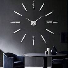 ساعة حائط صامتة ذاتية اللصق بتصميم إبداعي بسيط جديد 2026 - ساعة ديكورية DIY لغرفة المعيشة/الدراسة - ساعة رقمية - ساعة ملصق حائط مرآة - ملصق حائط - مكتب - غرفة نوم - ديكور المنزل - مقاس واحد - مشاهدة 4