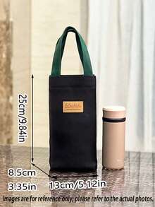Túi đựng cốc Dushibable màu xanh hải quân với quai xách màu xanh lá cây và khóa nam châm, hoàn hảo cho cốc du lịch và sử dụng hàng ngày, túi đựng cốc du lịch | Túi đựng cốc tối giản | Chất liệu bền, phụ kiện du lịch, vật dụng cần thiết cho những chuyến đi mùa hè. - Nhiều màu - Xem 3