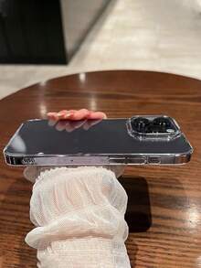 VOUVI Silicone Suction Cup Holder Ultra Transparent Protective Case Compatible With Iphone 17 14 12 11 13 15 16 Pro Max 16 15 14 Plus 16 E 17 Air Business Minimalist Luxurious Shockproof Clear Cover Phone Accessories - Transparent Shell + Black - View 7