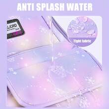 Girl's Backpack With Lunch Box, Suitable For Middle/Elementary School Students, Tie-Dyed Snowflake Design Backpack Set With Lunch Bag, Casual & Unique - Pink - View 7