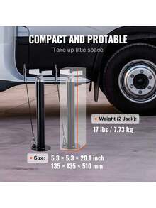 RV Slide Out Support Jacks, 5000 Lbs Capacity Each Slide Out Stabilizer, Adjusts From 20"-48" Camper Slide Out Support Jacks, Heavy-Duty Slideout Stabilizers For RV, Camper And Travel Trailer - Black - View 6