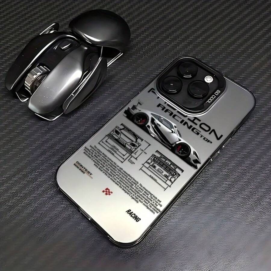 Racing Sports Car Design Phone Case It Is Compatible With IPhone 17/16/15/14/13/12/87 Pro Max/Pro/Plus Models. It Features A Stylish And Minimalist Design And Provides Shockproof And Abrasion-Resistant Protection. - Black - View 1
