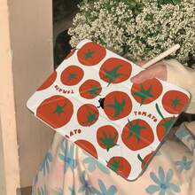 Niche Tomato Black Cat Cute Flat Protective Case Compatible With Apple 11th Generation Tablet Protective Case, Pro 2025 New Cute 10th Generation Fashion Air 7/6 With Pen Slot Anti-Bend 11-Inch Tablet Protective Cover For Girls - Red and White - View 7