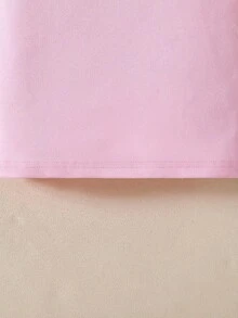 Camiseta térmica de cuello redondo de unicolor clásico para niña, de manga larga versátil, para uso diario - Rosa - Ver 5
