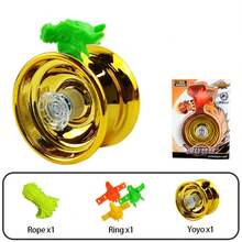 Juguete Yoyo profesional de 6 colores, aleación de aluminio, yo-yos para niños principiantes, regalo, accesorios protectores de dedos Yo-yo WKZC - Amarillo - Ver 10