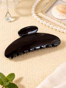 3个/1个女士黑色猫咪、米色贝壳、豹纹镂空月牙半圆形发夹，时尚个性动物发夹，黑色、豹纹、巧克力色可选，适合度假、发型、马尾辫、发髻，时尚百搭，优雅简约，纯色发夹，适合日常佩戴、休闲、通勤，夏季发饰沙滩抓夹度假 - 彩色 - 查看 8