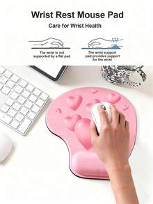 وسادة فأرة بشكل قلب وردي، وسادة فأرة سيليكون ناعمة جدًا مضادة للانزلاق ومريحة للرسغ، مناسبة للمكتب والألعاب والمكتب، رائعة للنساء، وأيضًا مثالية كهدية عيد الحب، إكسسوار مكتب، لوازم مكتبية للنساء - متعدد الألوان - مشاهدة 5