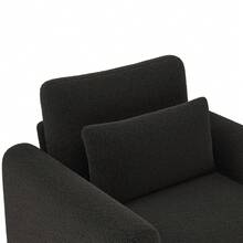 Modern Armchairs With Thick Cushions, Comfortable Single Sofa-Chair With Padding, Living Room, Office Or Bedroom, White, Dark Grey. - Dark Grey - View 7