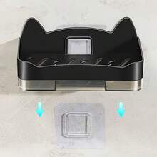 2个猫形皂碟，壁挂式双层沥水皂架，适用于家庭浴室 - 貓咪肥皂盒 - 查看 4